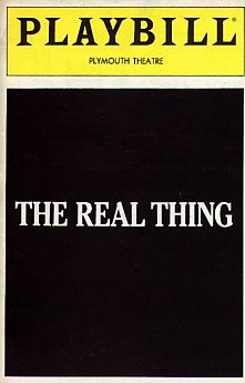 real thing playbill - click to see larger image